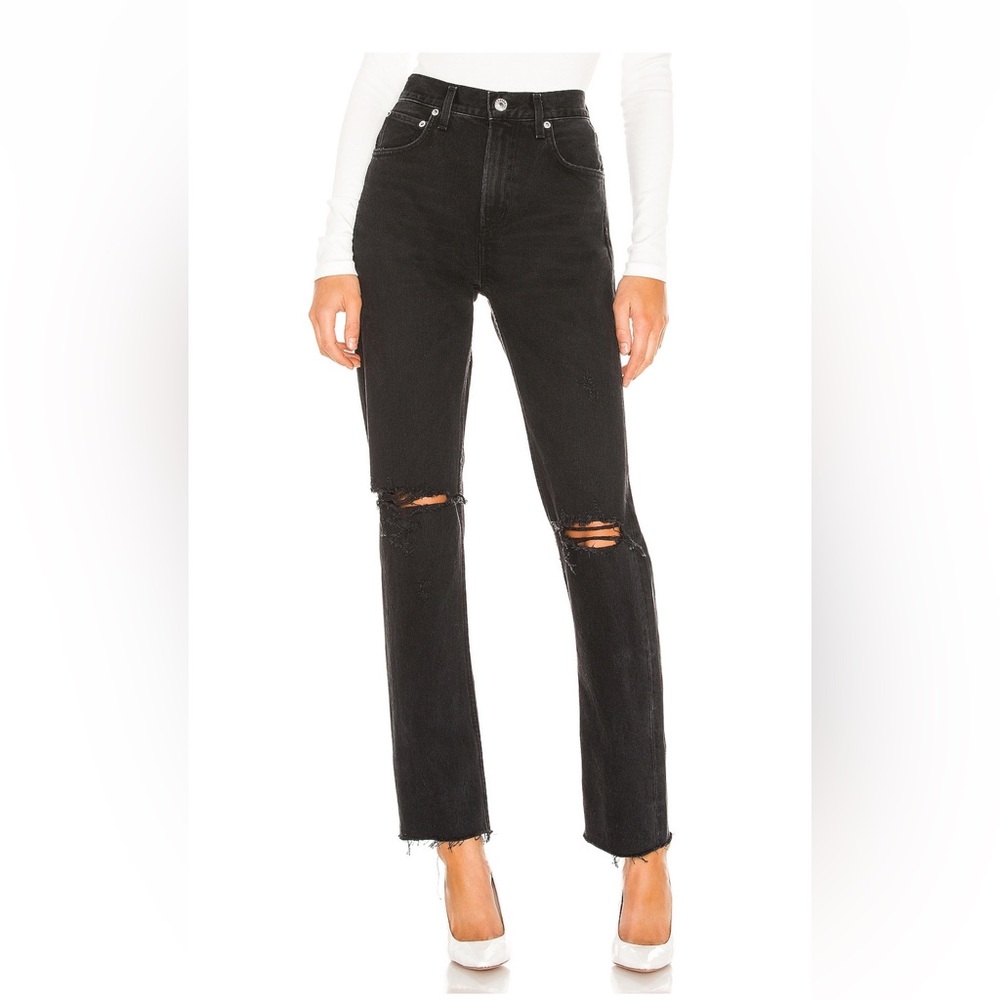 Revolve Agolde Cherie High Rise Straight in Distortion size 25